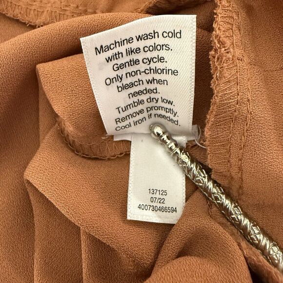 Nine West Womens Blouse Small Spice Long Sleeve Round‎ Neck Twist Front Top - Picture 11 of 16